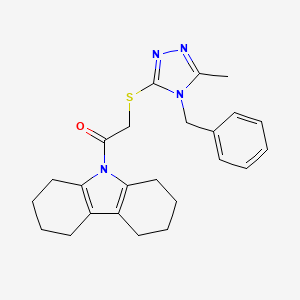 molecular formula C24H28N4OS B3531266 9-{[(4-benzyl-5-methyl-4H-1,2,4-triazol-3-yl)thio]acetyl}-2,3,4,5,6,7,8,9-octahydro-1H-carbazole 