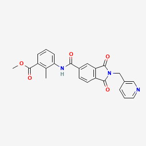 molecular formula C24H19N3O5 B3531272 methyl 3-({[1,3-dioxo-2-(3-pyridinylmethyl)-2,3-dihydro-1H-isoindol-5-yl]carbonyl}amino)-2-methylbenzoate 