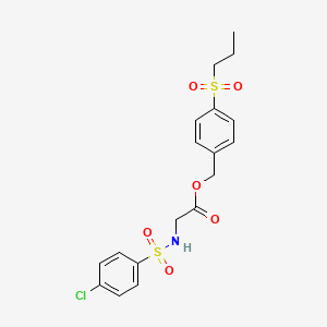 4-(propylsulfonyl)benzyl N-[(4-chlorophenyl)sulfonyl]glycinate