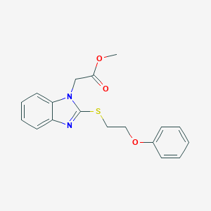 Methyl 2-[2-(2-phenoxyethylthio)benzimidazolyl]acetate