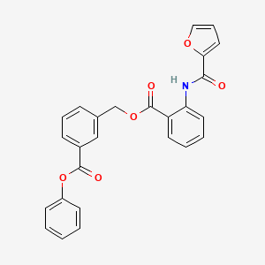 molecular formula C26H19NO6 B3531284 3-(phenoxycarbonyl)benzyl 2-(2-furoylamino)benzoate 