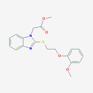 Methyl 2-{2-[2-(2-methoxyphenoxy)ethylthio]benzimidazolyl}acetate