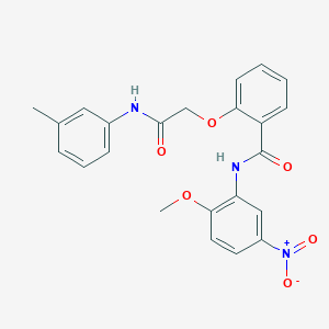 molecular formula C23H21N3O6 B3531297 N-(2-methoxy-5-nitrophenyl)-2-{2-[(3-methylphenyl)amino]-2-oxoethoxy}benzamide 