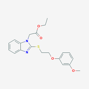 Ethyl 2-{2-[2-(3-methoxyphenoxy)ethylthio]benzimidazolyl}acetate