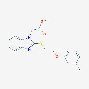 Methyl 2-{2-[2-(3-methylphenoxy)ethylthio]benzimidazolyl}acetate