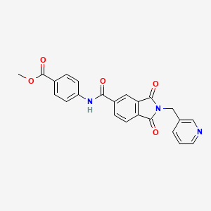 molecular formula C23H17N3O5 B3531338 methyl 4-({[1,3-dioxo-2-(3-pyridinylmethyl)-2,3-dihydro-1H-isoindol-5-yl]carbonyl}amino)benzoate 