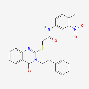 molecular formula C25H22N4O4S B3531341 N-(4-methyl-3-nitrophenyl)-2-{[4-oxo-3-(2-phenylethyl)-3,4-dihydro-2-quinazolinyl]thio}acetamide 