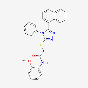 molecular formula C27H22N4O2S B3531355 N-(2-methoxyphenyl)-2-{[5-(1-naphthyl)-4-phenyl-4H-1,2,4-triazol-3-yl]thio}acetamide 