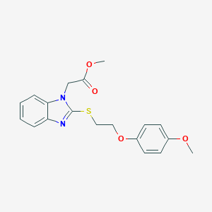 Methyl 2-{2-[2-(4-methoxyphenoxy)ethylthio]benzimidazolyl}acetate