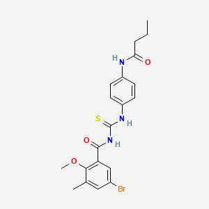5-bromo-N-({[4-(butyrylamino)phenyl]amino}carbonothioyl)-2-methoxy-3-methylbenzamide