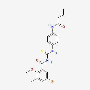 molecular formula C20H22BrN3O3S B3531361 5-bromo-N-({[4-(butyrylamino)phenyl]amino}carbonothioyl)-2-methoxy-3-methylbenzamide 