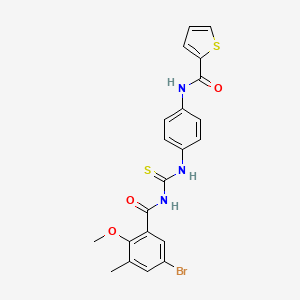 N-[4-({[(5-bromo-2-methoxy-3-methylbenzoyl)amino]carbonothioyl}amino)phenyl]-2-thiophenecarboxamide