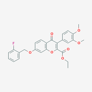 ethyl 3-(3,4-dimethoxyphenyl)-7-[(2-fluorobenzyl)oxy]-4-oxo-4H-chromene-2-carboxylate