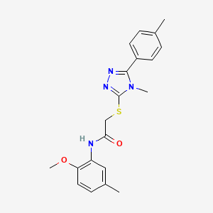 molecular formula C20H22N4O2S B3531391 N-(2-methoxy-5-methylphenyl)-2-{[4-methyl-5-(4-methylphenyl)-4H-1,2,4-triazol-3-yl]thio}acetamide 