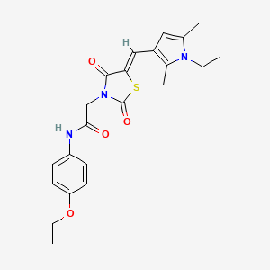 molecular formula C22H25N3O4S B3531402 N-(4-ethoxyphenyl)-2-{5-[(1-ethyl-2,5-dimethyl-1H-pyrrol-3-yl)methylene]-2,4-dioxo-1,3-thiazolidin-3-yl}acetamide 