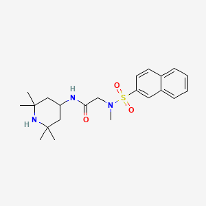 molecular formula C22H31N3O3S B3531412 N~2~-methyl-N~2~-(2-naphthylsulfonyl)-N~1~-(2,2,6,6-tetramethyl-4-piperidinyl)glycinamide 