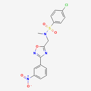 molecular formula C16H13ClN4O5S B3531424 4-chloro-N-methyl-N-{[3-(3-nitrophenyl)-1,2,4-oxadiazol-5-yl]methyl}benzenesulfonamide 