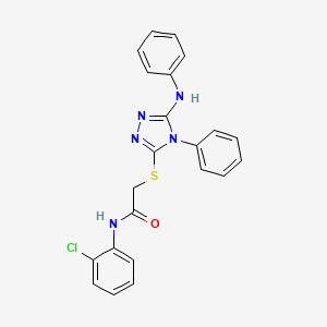 molecular formula C22H18ClN5OS B3531429 2-[(5-anilino-4-phenyl-4H-1,2,4-triazol-3-yl)thio]-N-(2-chlorophenyl)acetamide 