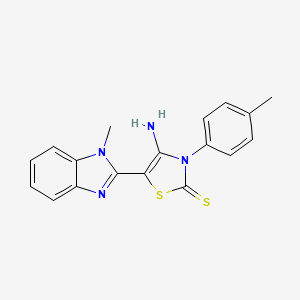 molecular formula C18H16N4S2 B3531440 4-amino-5-(1-methyl-1H-benzimidazol-2-yl)-3-(4-methylphenyl)-1,3-thiazole-2(3H)-thione 