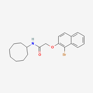 molecular formula C20H24BrNO2 B3531455 2-[(1-bromo-2-naphthyl)oxy]-N-cyclooctylacetamide 
