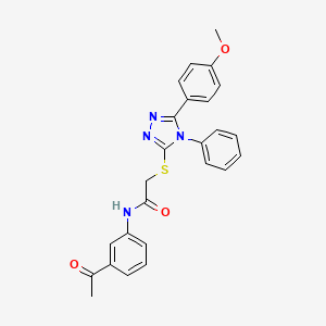 molecular formula C25H22N4O3S B3531460 N-(3-acetylphenyl)-2-{[5-(4-methoxyphenyl)-4-phenyl-4H-1,2,4-triazol-3-yl]thio}acetamide 