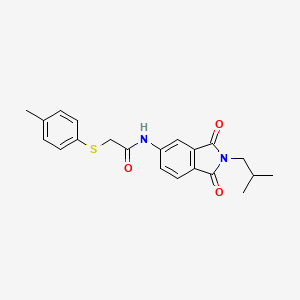 molecular formula C21H22N2O3S B3531465 N-(2-isobutyl-1,3-dioxo-2,3-dihydro-1H-isoindol-5-yl)-2-[(4-methylphenyl)thio]acetamide 