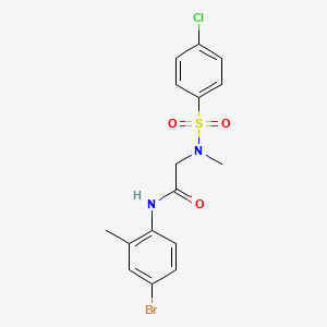 molecular formula C16H16BrClN2O3S B3531466 N~1~-(4-bromo-2-methylphenyl)-N~2~-[(4-chlorophenyl)sulfonyl]-N~2~-methylglycinamide 