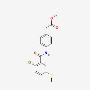 molecular formula C18H18ClNO3S B3531476 ethyl (4-{[2-chloro-5-(methylthio)benzoyl]amino}phenyl)acetate 