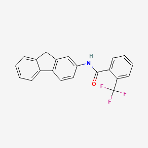 molecular formula C21H14F3NO B3531477 N-9H-fluoren-2-yl-2-(trifluoromethyl)benzamide 