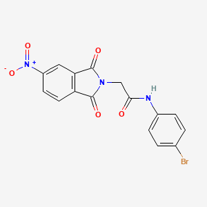 molecular formula C16H10BrN3O5 B3531479 N-(4-bromophenyl)-2-(5-nitro-1,3-dioxo-1,3-dihydro-2H-isoindol-2-yl)acetamide 