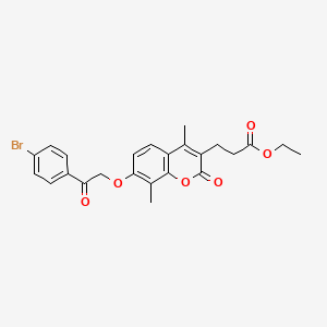 molecular formula C24H23BrO6 B3531497 ethyl 3-{7-[2-(4-bromophenyl)-2-oxoethoxy]-4,8-dimethyl-2-oxo-2H-chromen-3-yl}propanoate 