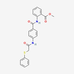 molecular formula C23H20N2O4S B3531520 methyl 2-[(4-{[(phenylthio)acetyl]amino}benzoyl)amino]benzoate 