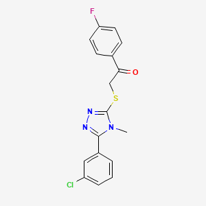 molecular formula C17H13ClFN3OS B3531522 2-{[5-(3-chlorophenyl)-4-methyl-4H-1,2,4-triazol-3-yl]thio}-1-(4-fluorophenyl)ethanone 