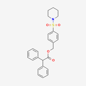molecular formula C26H27NO4S B3531536 4-(1-piperidinylsulfonyl)benzyl diphenylacetate 