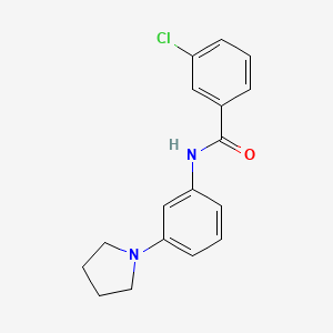 molecular formula C17H17ClN2O B3531545 3-chloro-N-[3-(1-pyrrolidinyl)phenyl]benzamide 