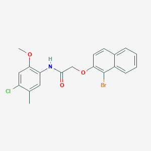 molecular formula C20H17BrClNO3 B3531547 2-[(1-bromo-2-naphthyl)oxy]-N-(4-chloro-2-methoxy-5-methylphenyl)acetamide 