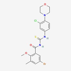 molecular formula C20H21BrClN3O3S B3531552 5-bromo-N-({[3-chloro-4-(4-morpholinyl)phenyl]amino}carbonothioyl)-2-methoxy-3-methylbenzamide 
