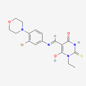 5-({[3-bromo-4-(4-morpholinyl)phenyl]amino}methylene)-1-ethyl-2-thioxodihydro-4,6(1H,5H)-pyrimidinedione