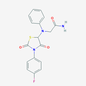 2-((3-(4-Fluorophenyl)-2,4-dioxothiazolidin-5-yl)(phenyl)amino)acetamide