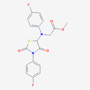 Methyl 2-((4-fluorophenyl)(3-(4-fluorophenyl)-2,4-dioxothiazolidin-5-yl)amino)acetate