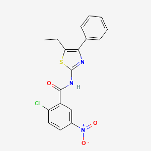 molecular formula C18H14ClN3O3S B3531623 2-chloro-N-(5-ethyl-4-phenyl-1,3-thiazol-2-yl)-5-nitrobenzamide 