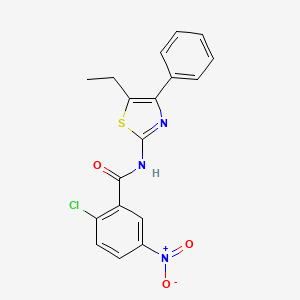 2-chloro-N-(5-ethyl-4-phenyl-1,3-thiazol-2-yl)-5-nitrobenzamide