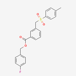 molecular formula C22H19FO4S B3531632 4-fluorobenzyl 3-{[(4-methylphenyl)sulfonyl]methyl}benzoate 