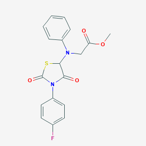 Methyl 2-((3-(4-fluorophenyl)-2,4-dioxothiazolidin-5-yl)(phenyl)amino)acetate