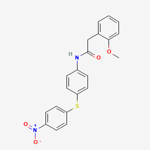 molecular formula C21H18N2O4S B3531646 2-(2-methoxyphenyl)-N-{4-[(4-nitrophenyl)thio]phenyl}acetamide 