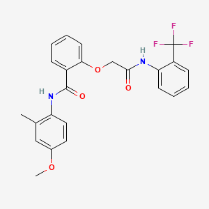 N-(4-methoxy-2-methylphenyl)-2-(2-oxo-2-{[2-(trifluoromethyl)phenyl]amino}ethoxy)benzamide