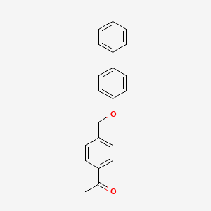 molecular formula C21H18O2 B3531684 1-{4-[(4-biphenylyloxy)methyl]phenyl}ethanone 