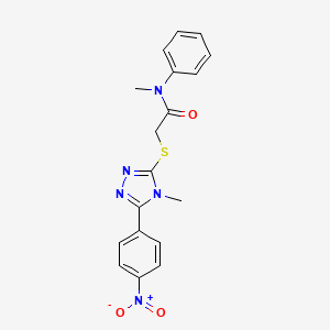 N-methyl-2-{[4-methyl-5-(4-nitrophenyl)-4H-1,2,4-triazol-3-yl]thio}-N-phenylacetamide