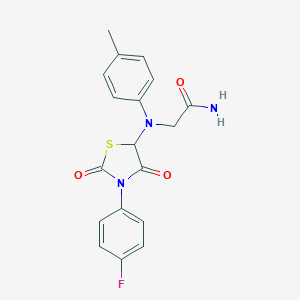 2-((3-(4-Fluorophenyl)-2,4-dioxothiazolidin-5-yl)(p-tolyl)amino)acetamide