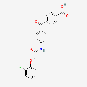 molecular formula C22H16ClNO5 B3531697 4-(4-{[(2-chlorophenoxy)acetyl]amino}benzoyl)benzoic acid 